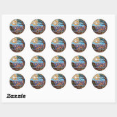 Aangepaste Grand Canyon Faux Glas in lood Ronde Sticker (Vel)