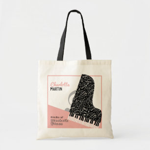 Aangepaste Grand Piano-leerling Zacht roze Tote Bag