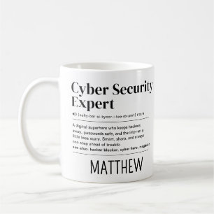 Aangepaste grappige cyberbeveiligingsexpert defini koffiemok