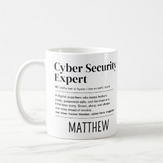 Aangepaste grappige cyberbeveiligingsexpert defini koffiemok
