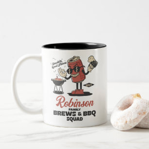 Aangepaste Grappige Familie Barbeque Groep Matchin Tweekleurige Koffiemok