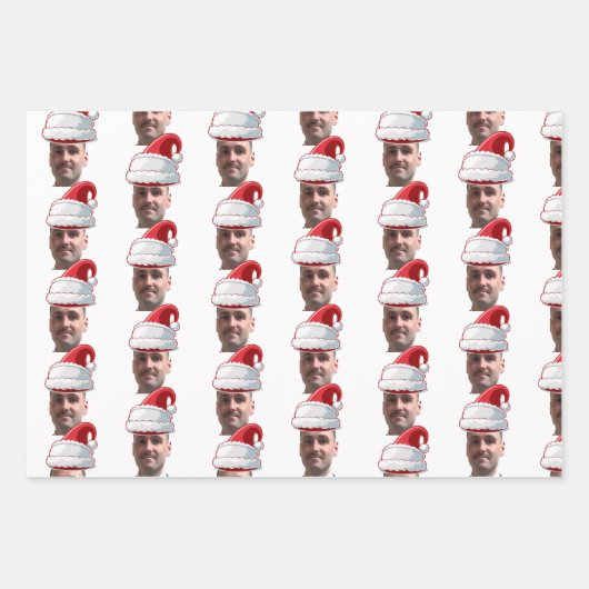 Aangepaste grappige gezicht inpakpapier kerst (Voorkant 2)