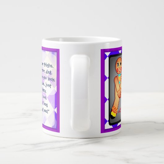 Aangepaste grappige Gingerbread Man Extra Grote Beker (Achterkant)