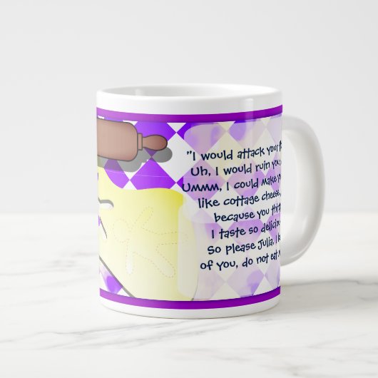 Aangepaste grappige Gingerbread Man Extra Grote Beker (Voorkant rechts)