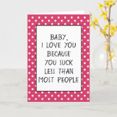 Aangepaste Grappige Ik Hou Van Jou Omdat Citaat Kaart (Gele Bloem)