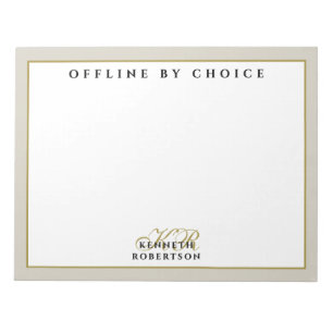 Aangepaste grappige inspirerende beige witte goude notitieblok
