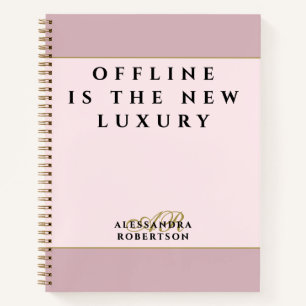 Aangepaste Grappige Inspirerende Pastel Roze Stof Notitieboek