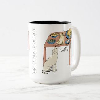 Aangepaste Grappige Kat Goud Retriever Cartoon Tweekleurige Koffiemok