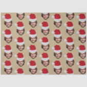 Aangepaste Grappige Kerstman Hoed Gezicht Foto Kra Tissuepapier (Voorkant)