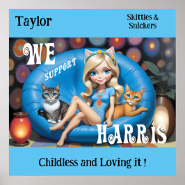 Aangepaste Grappige Kinderloze Kat Dames KAMALA 20 Poster