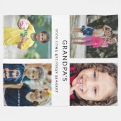 Aangepaste Grappige Opa Voedsel Coma Fotocollage Fleece Deken (Voorkant (Horizontaal))