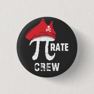 Aangepaste grappige Pi-dag piraat crew bijpassende Ronde Button 3,2 Cm