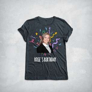 Aangepaste Grappige Verjaardag Meisje Gezicht Verj Tri-Blend Shirt