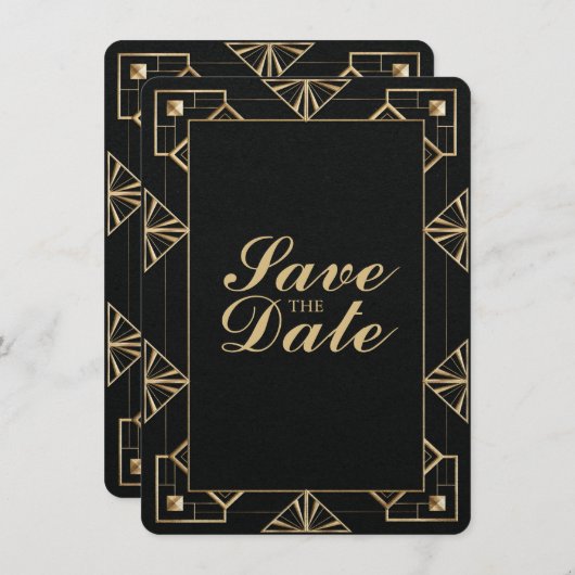 Aangepaste Great Gatsby Save the Date Kaart (Voorkant / Achterkant)