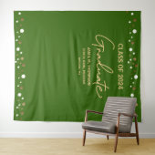 Aangepaste Green Gold Class van 2024 afstuderen Wandkleed (In Situ (horizontaal))
