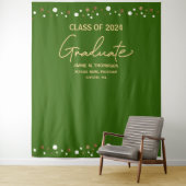 Aangepaste Green Gold Class van 2024 afstuderen Wandkleed (In situ)