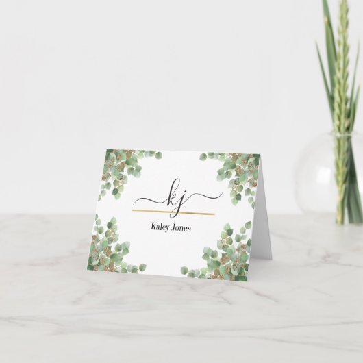 Aangepaste Greenery Name | van de bureau van Bedankkaart (Voorkant)