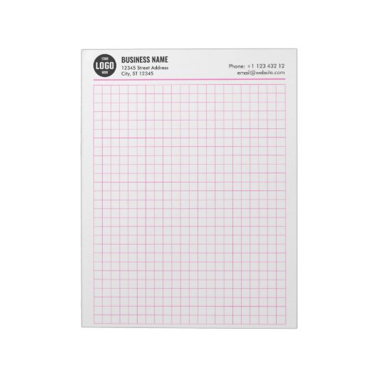 Aangepaste Grid Notitieblok 5 Sq/Inch met Logo & I (Gedraaid)