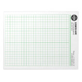 Aangepaste Grid Notitieblok 5 Sq/Inch met Logo & I (Voorkant)