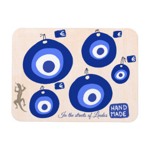 Aangepaste Griekse illustratie van het boze oog me Magneet