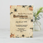 Aangepaste griezelige Halloween-kostuumfeestuitnod Kaart (Staand voorkant)