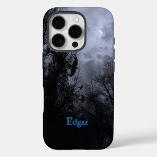 Aangepaste Griezelige Lucht met Raven Blauw Mist i iPhone 16 Pro Hoesje