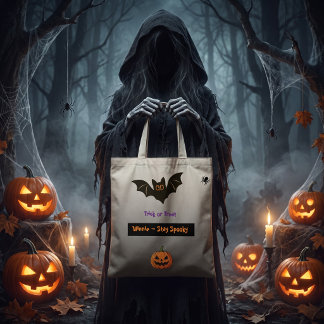 Aangepaste Griezige Poot Halloween Boo Crew Tote Bag