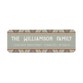 Aangepaste Grijs Blauw Beige Taupe Tan Bruin Mozaï Etiket (Voorkant)