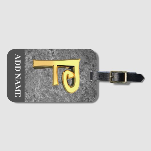 Aangepaste grijs- en goudmonogram letter F Bagagelabel (Voorkant (horizontaal))