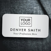 Aangepaste grijze gradiëntnaam en titel van logo naamplaatje