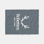 Aangepaste grijze  hertengeweien vlootsdeken fleece deken (Voorkant (Horizontaal))