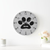 Aangepaste grijze hond grote klok (Huis)