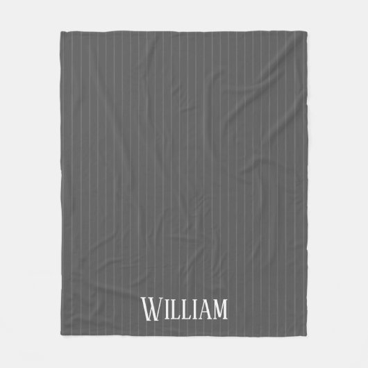 Aangepaste grijze instripes fleece deken (Voorkant)