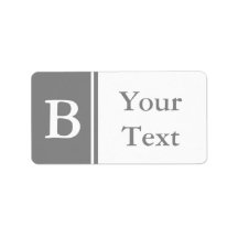 Aangepaste grijze monogram labels of cadeau Labels