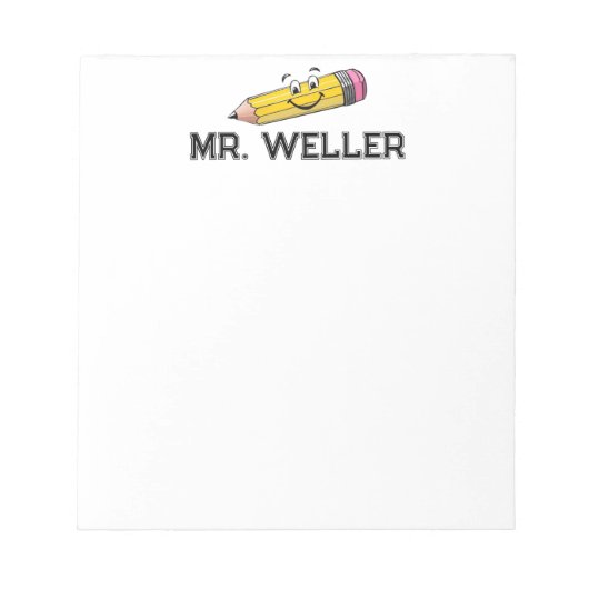 Aangepaste grillige plezier glimlachende potlood b notitieblok (Voorkant)