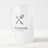 Aangepaste grillmaster-Mok Matglas Bierpul (Voorkant links)