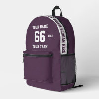 Aangepaste grimace paarse naam, nummer, Team Sport