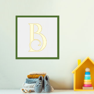 Aangepaste Groen & Goud Folie Letter B Retro Kweke Afdrukken