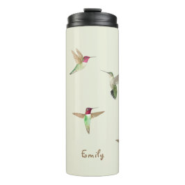Aangepaste groene Anna's kolibrie Thermosbeker
