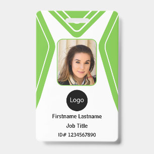 aangepaste groene bedrijfsmedewerker Foto, Logo, C Badge