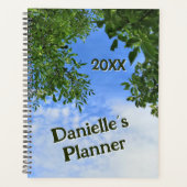 Aangepaste Groene Bladeren Blauwe Hemelboom Kroon  Planner (Voorkant)