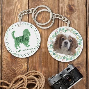Aangepaste Groene Cavalier Silhouet en Foto Sleute Sleutelhanger