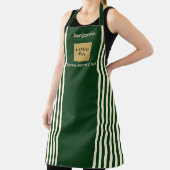 Aangepaste Groene & Cream Stripe Schort (Insitu)