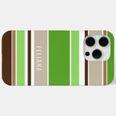 Aangepaste groene donkere bruine beige strepen met Case-Mate iPhone case (Achterkant (horizontaal))