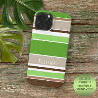 Aangepaste groene donkere bruine beige strepen met