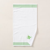 Aangepaste groene draak & drie strepen op wit bad handdoek (Handdoek)