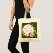 Aangepaste Groene Elegante Bloem Krans Bruiloft Tote Bag (Voorkant (product))