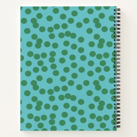 Aangepaste groene en blauwe Abstracte Stippen Notitieboek (Achterkant)