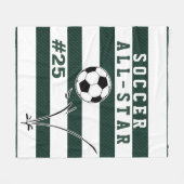 Aangepaste, groene en witte SOCCER Blanket Fleece Deken (Voorkant (Horizontaal))