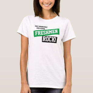 Aangepaste groene Freshman-school T-shirt